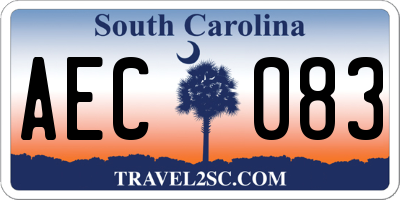 SC license plate AEC083