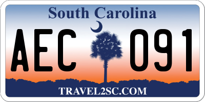SC license plate AEC091