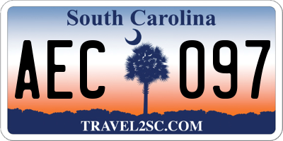 SC license plate AEC097