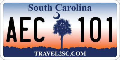 SC license plate AEC101