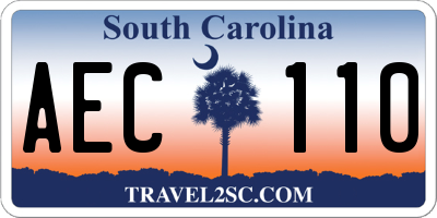 SC license plate AEC110