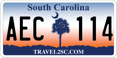 SC license plate AEC114