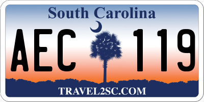 SC license plate AEC119
