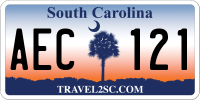 SC license plate AEC121