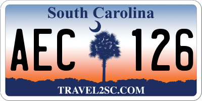 SC license plate AEC126