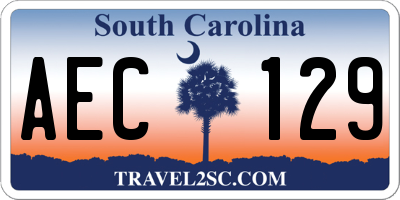 SC license plate AEC129