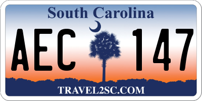 SC license plate AEC147