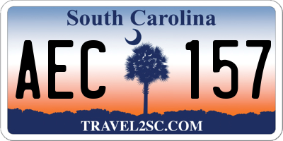 SC license plate AEC157