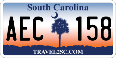 SC license plate AEC158