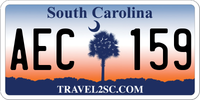 SC license plate AEC159
