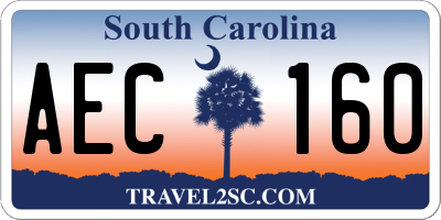 SC license plate AEC160