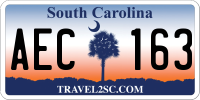 SC license plate AEC163