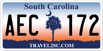 SC license plate AEC172
