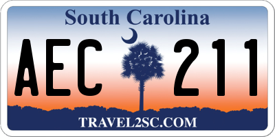 SC license plate AEC211