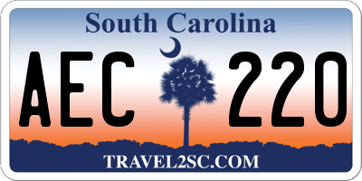 SC license plate AEC220