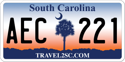 SC license plate AEC221