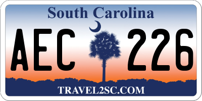 SC license plate AEC226