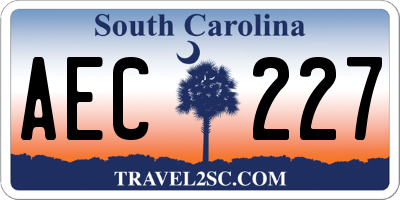 SC license plate AEC227