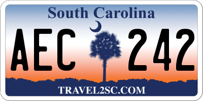 SC license plate AEC242