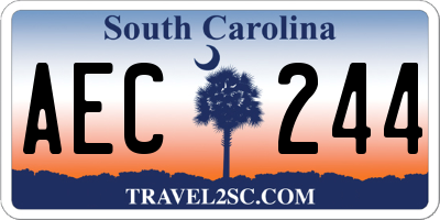SC license plate AEC244