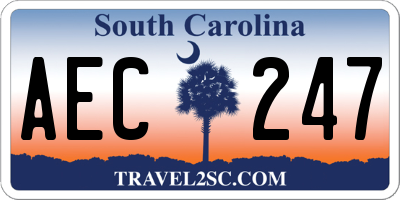 SC license plate AEC247