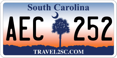 SC license plate AEC252