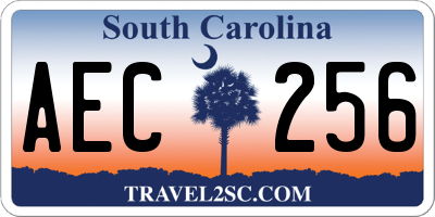 SC license plate AEC256