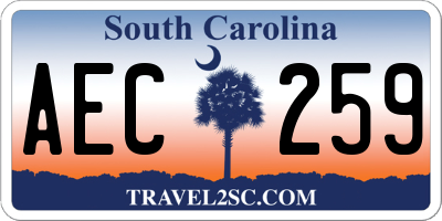 SC license plate AEC259