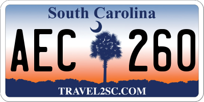 SC license plate AEC260