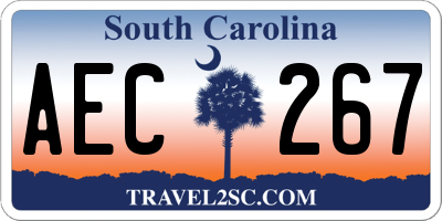 SC license plate AEC267