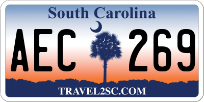 SC license plate AEC269