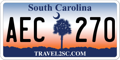 SC license plate AEC270