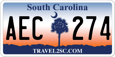 SC license plate AEC274