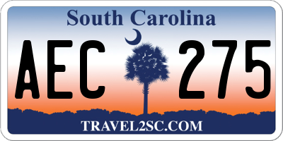 SC license plate AEC275