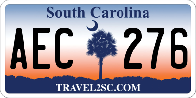 SC license plate AEC276