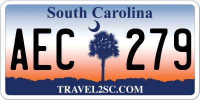 SC license plate AEC279