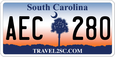 SC license plate AEC280
