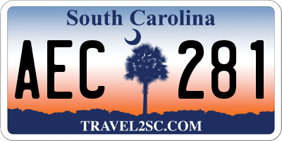 SC license plate AEC281