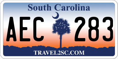 SC license plate AEC283