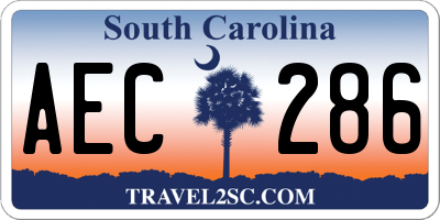SC license plate AEC286