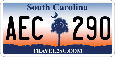 SC license plate AEC290