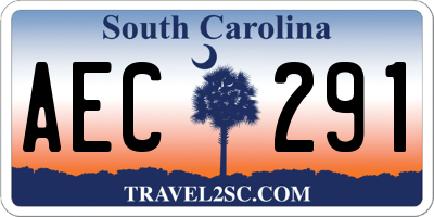SC license plate AEC291