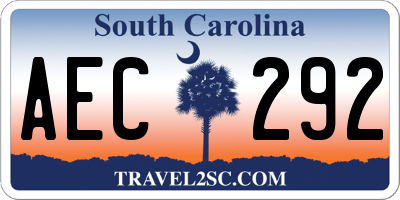 SC license plate AEC292
