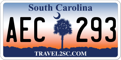 SC license plate AEC293