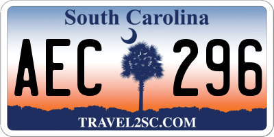 SC license plate AEC296