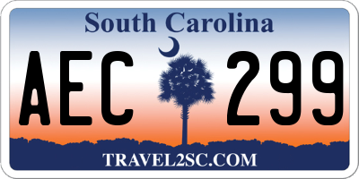 SC license plate AEC299