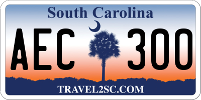 SC license plate AEC300