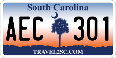 SC license plate AEC301