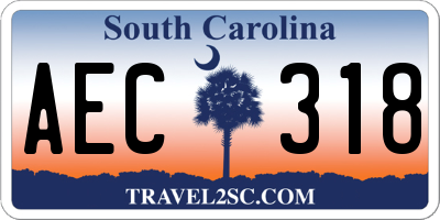 SC license plate AEC318