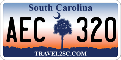 SC license plate AEC320